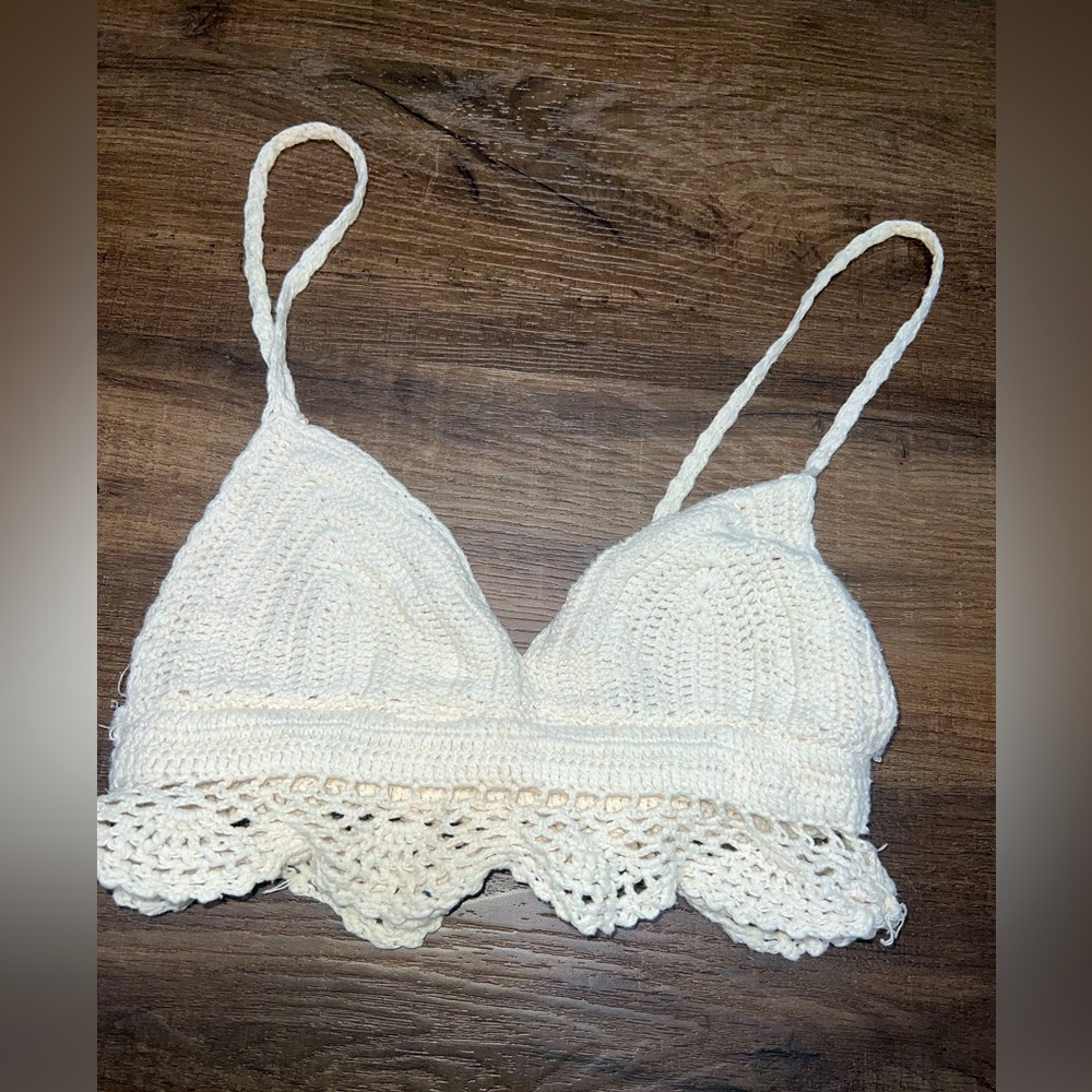 American Eagle Outfitters Crochet Cropped Bra Top
